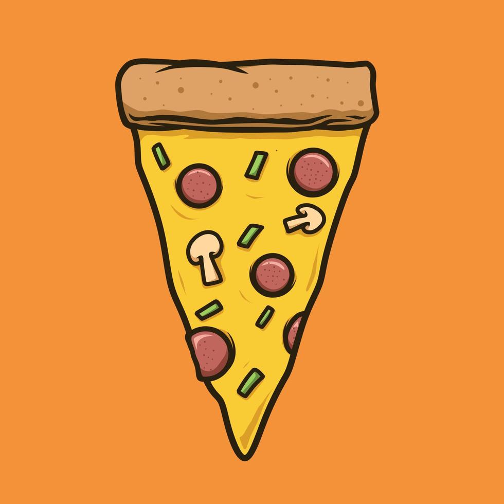 en skiva av pizza illustration vektor