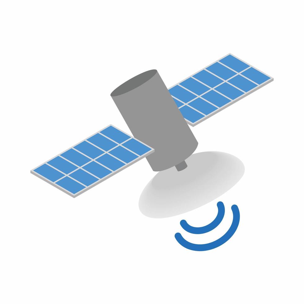 satellit kommunikation ikon, isometrisk 3d stil vektor