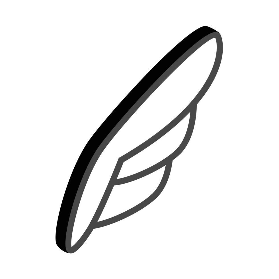 vit vinge ikon, isometrisk 3d stil vektor