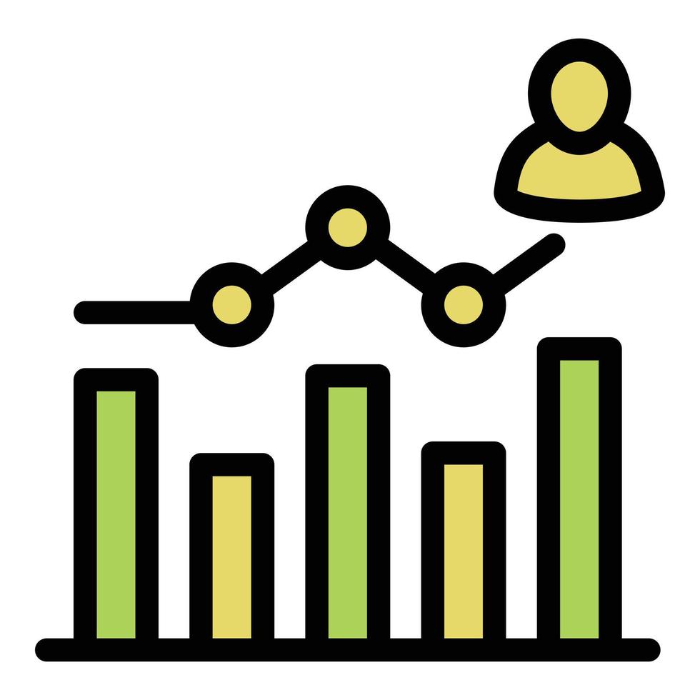 Karriere-Diagramm-Diagramm-Symbol-Umrissvektor. hr-job vektor