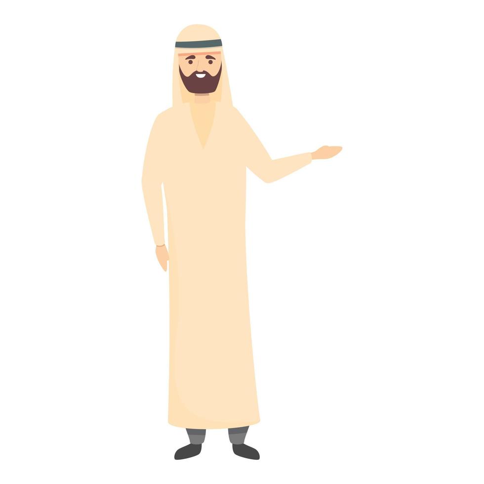 Sprechender arabischer Lehrer-Symbol-Cartoon-Vektor. Online-Schule vektor