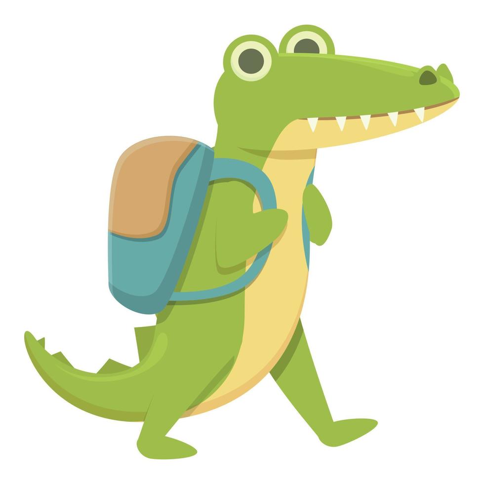 alligator gehen zur schule symbol cartoon vektor. süßes Krokodil vektor