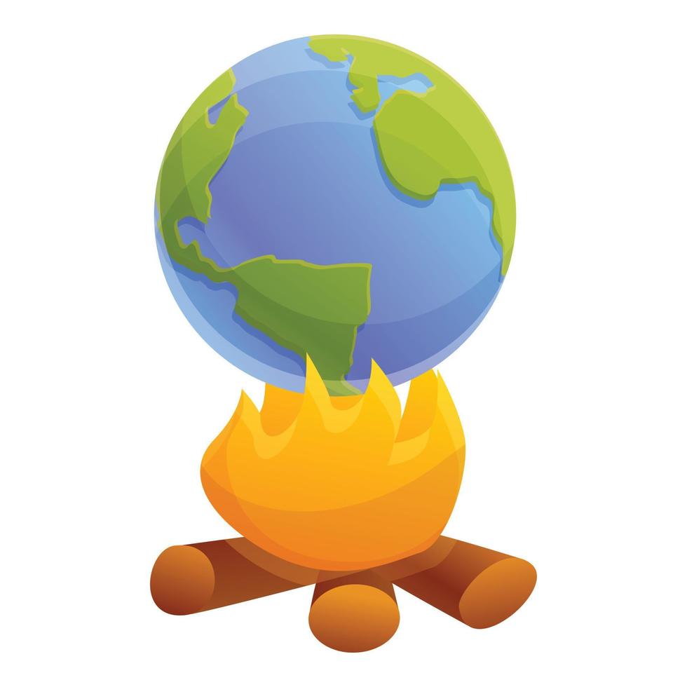 Ikone der globalen Erwärmung, Cartoon-Stil vektor
