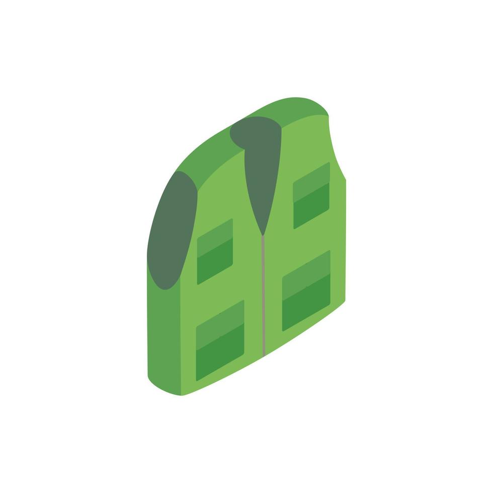 Grüne Jägerweste isometrisches 3D-Symbol vektor