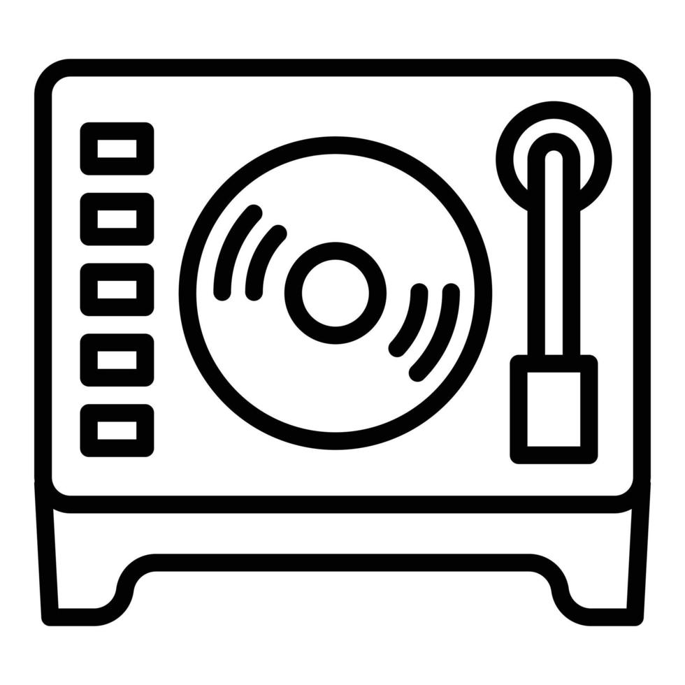 Vinyl-Disc-Player-Symbol, Umrissstil vektor
