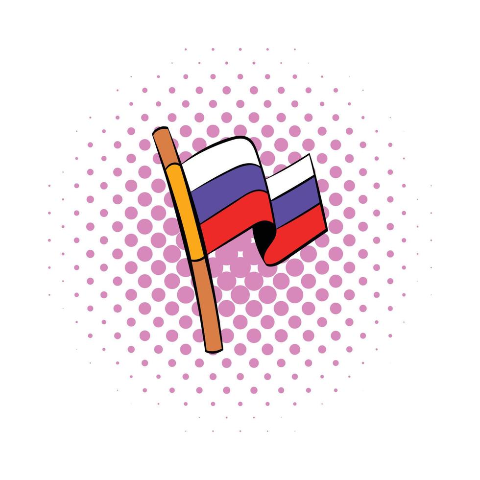 Flagge von Russland Symbol, Comic-Stil vektor