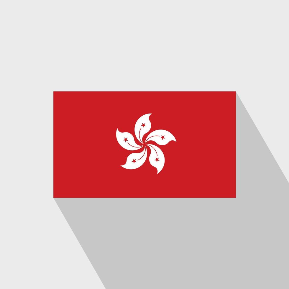 Hongkong-Flagge langer Schatten-Designvektor vektor