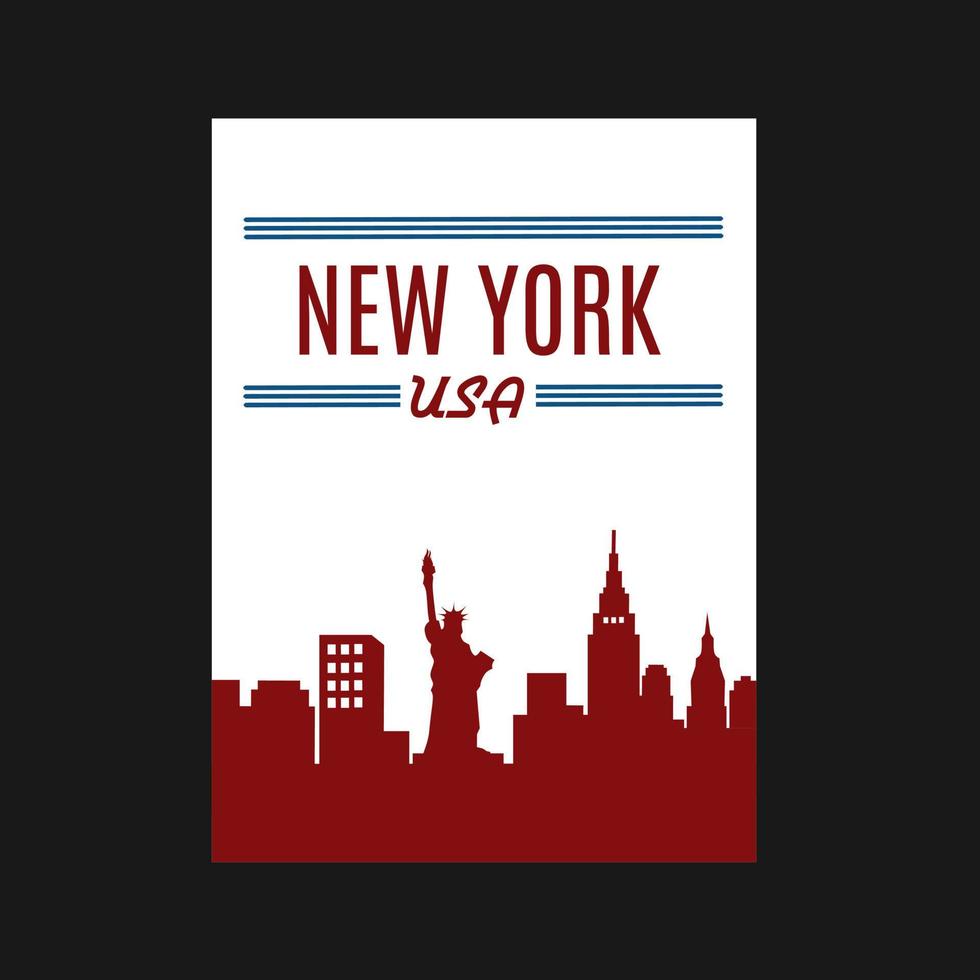 illustrationsvektor der skyline von new york perfekt für druck, bekleidung usw. vektor