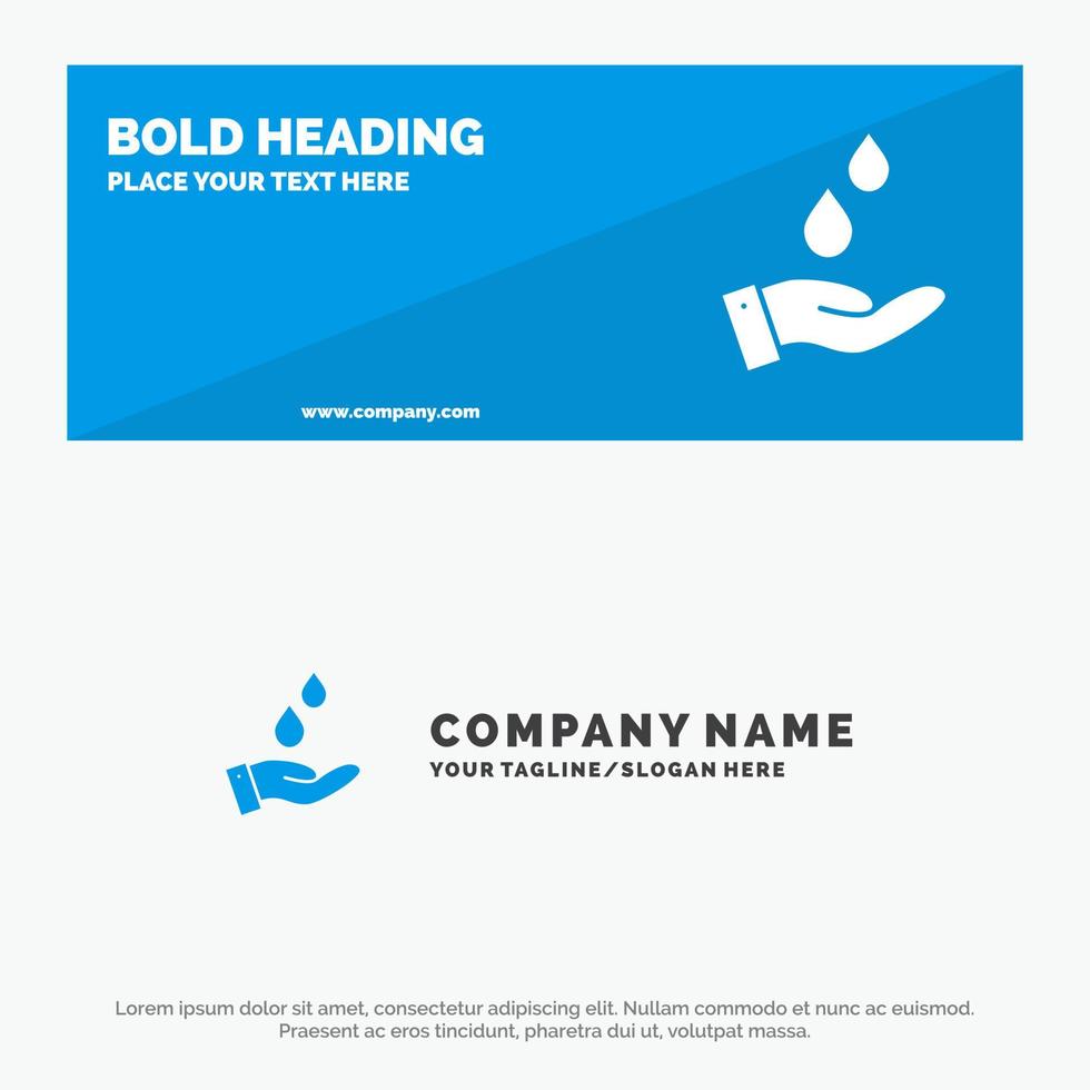 renades vatten energi kraft fast ikon hemsida baner och företag logotyp mall vektor