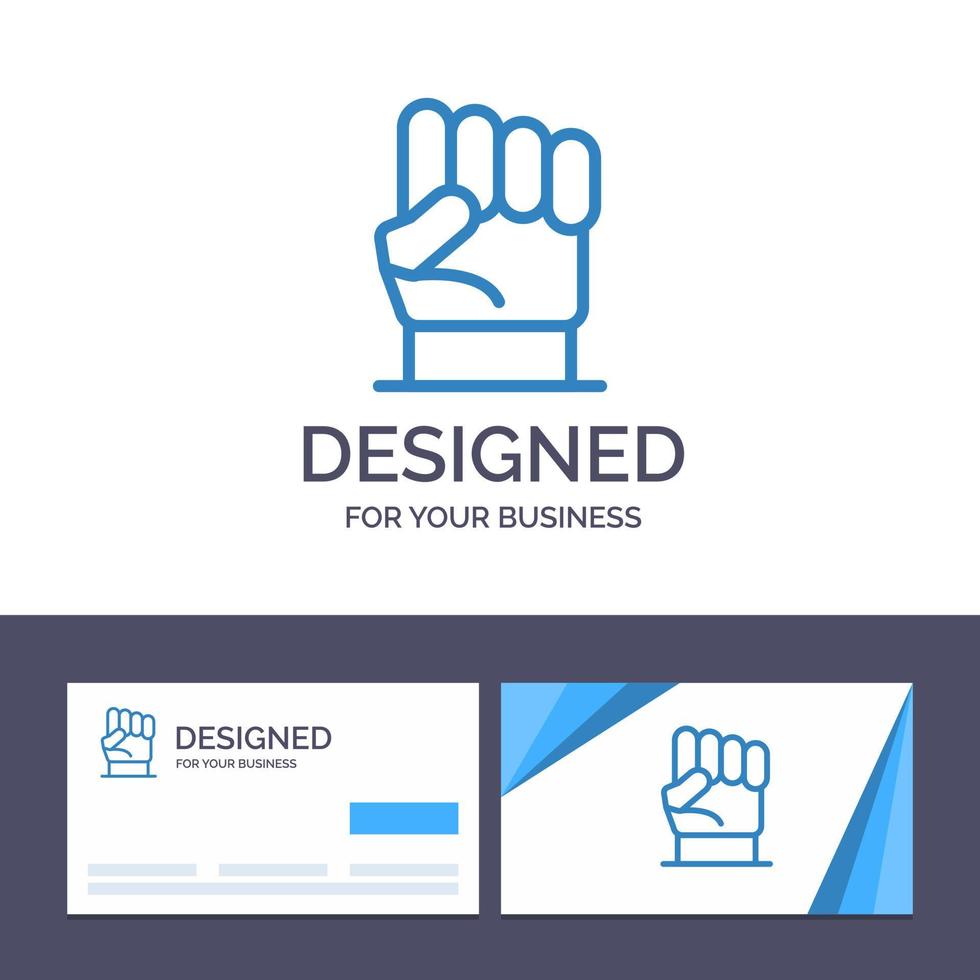 kreativ företag kort och logotyp mall frihet hand mänsklig kraft styrka vektor illustration