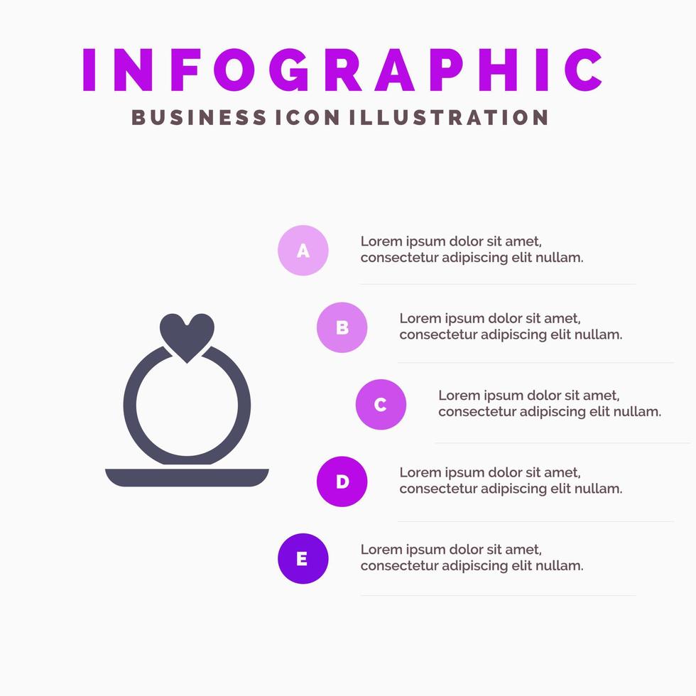 ringa hjärta förslag infographics presentation mall 5 steg presentation vektor