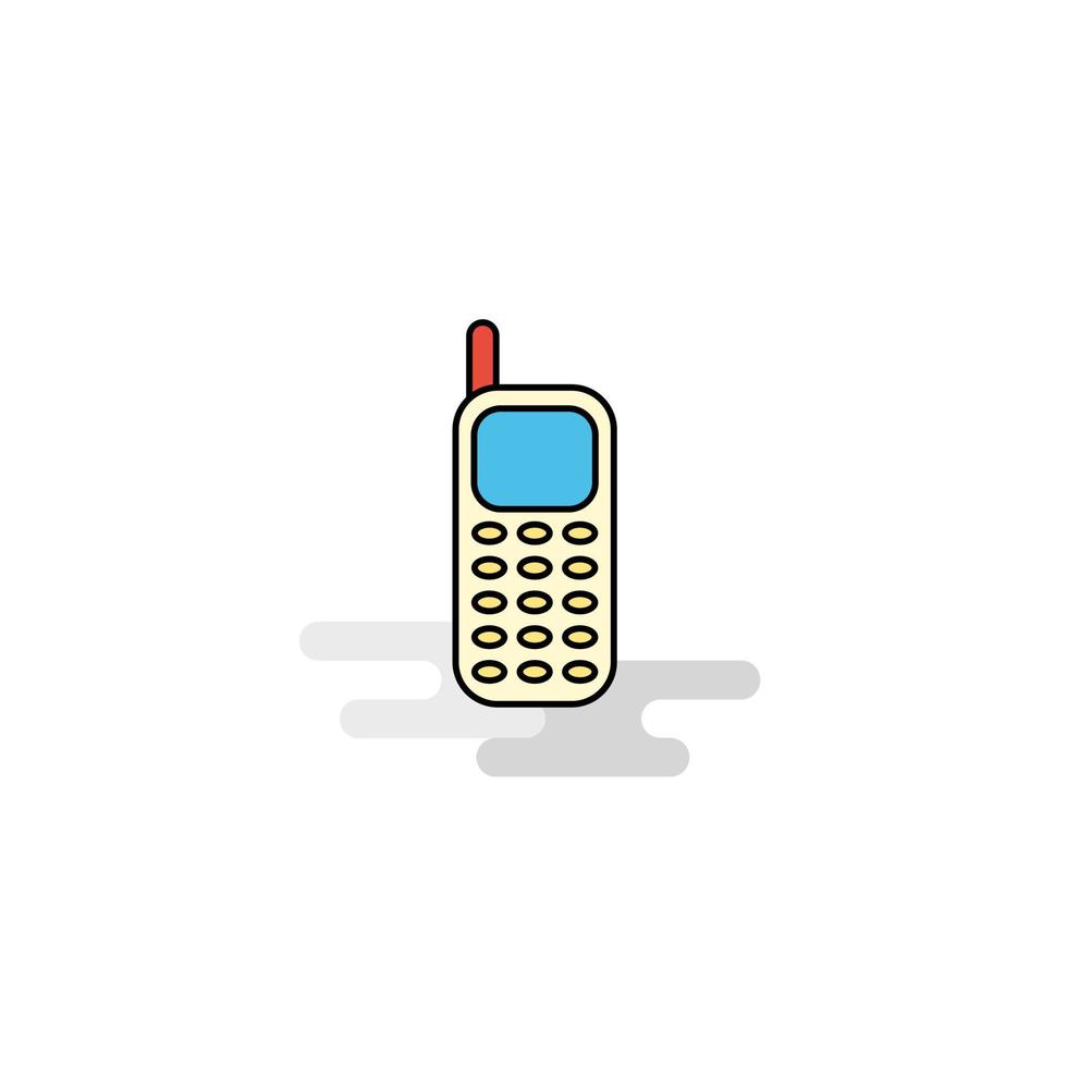 platt mobil telefon ikon vektor