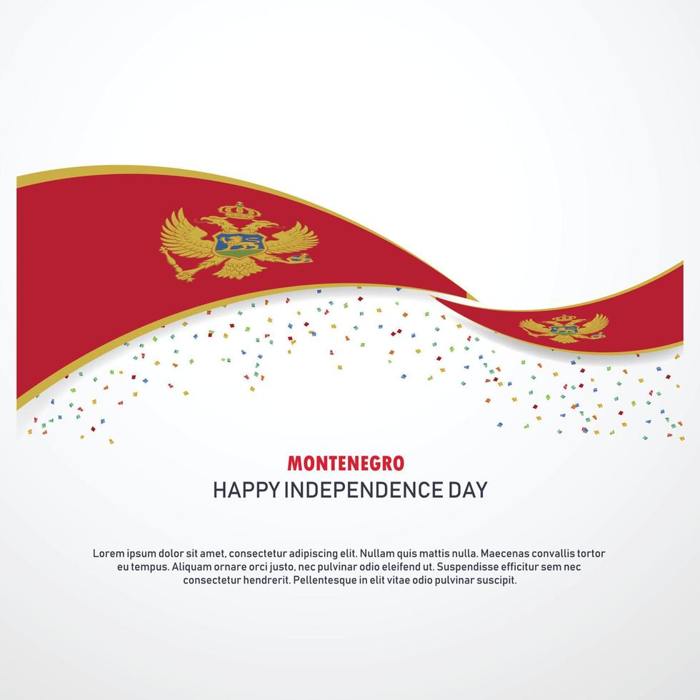 montenegro glücklicher unabhängigkeitstag hintergrund vektor
