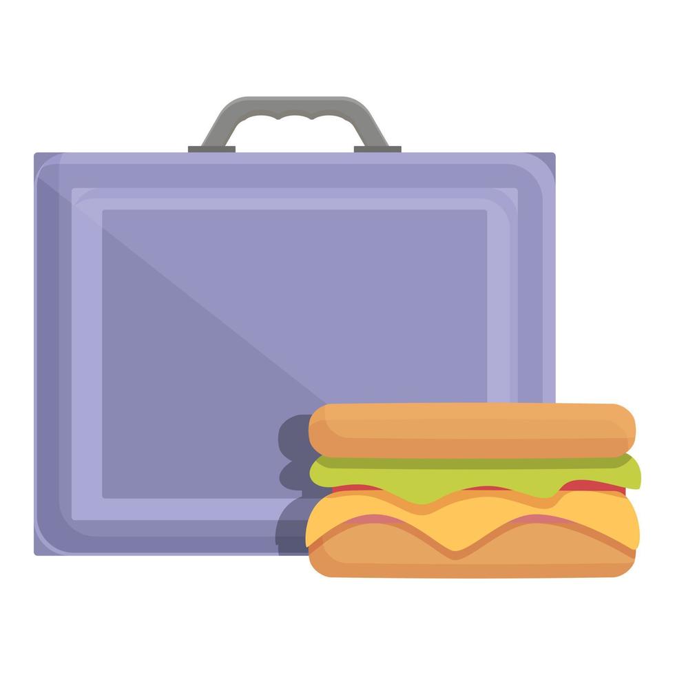 Sandwich-Lunchbox-Symbol Cartoon-Vektor. Schule Snack vektor