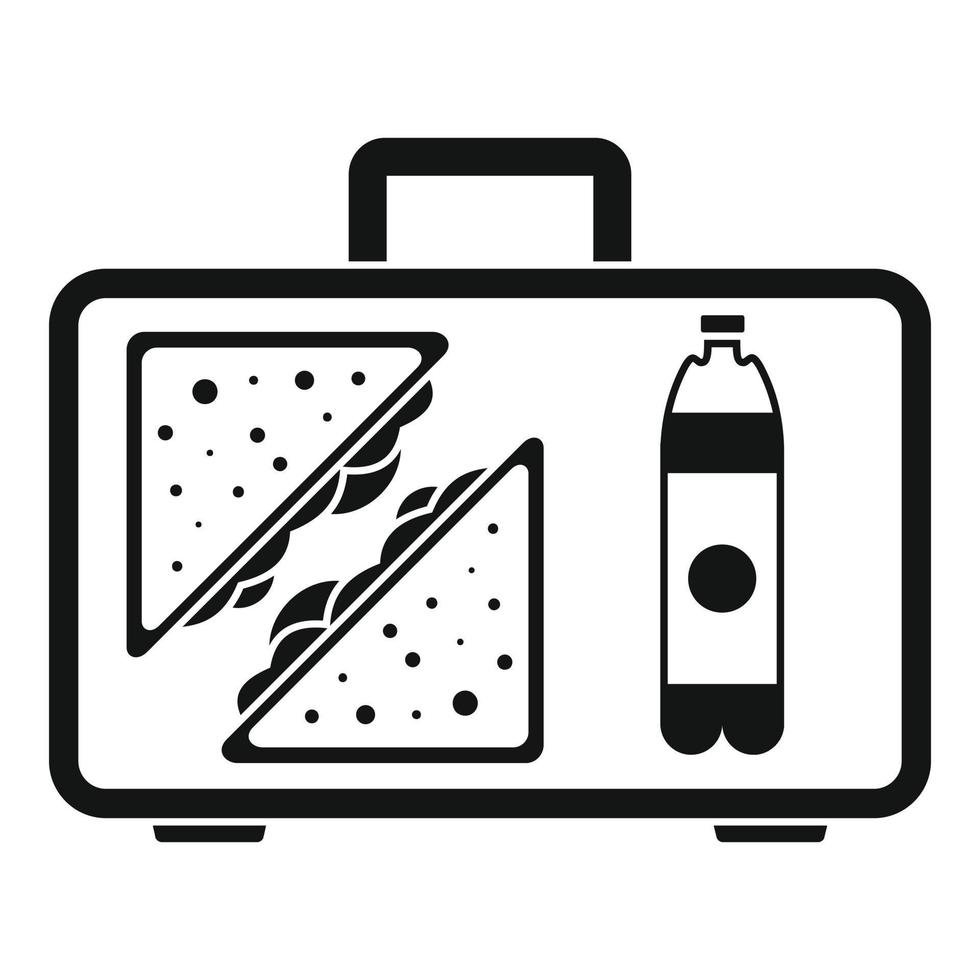 handväska lunch ikon, enkel stil vektor