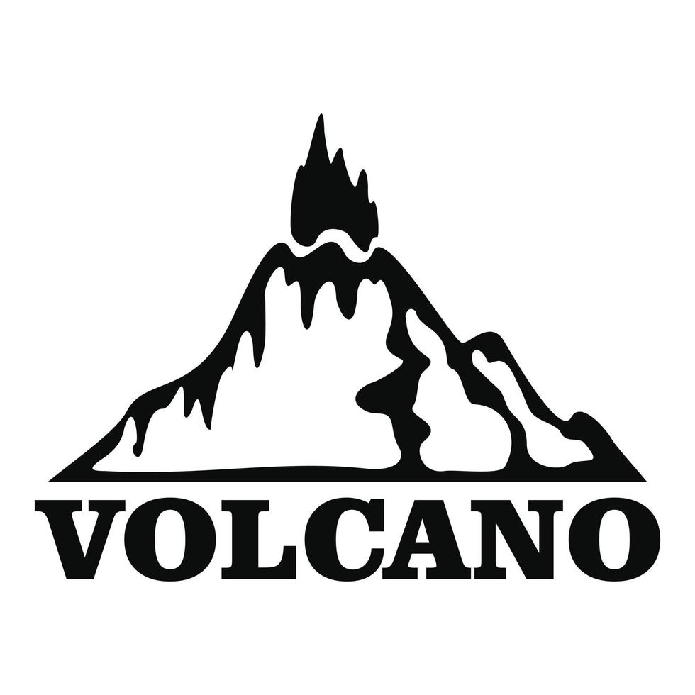 brand vulkan logotyp, enkel stil vektor