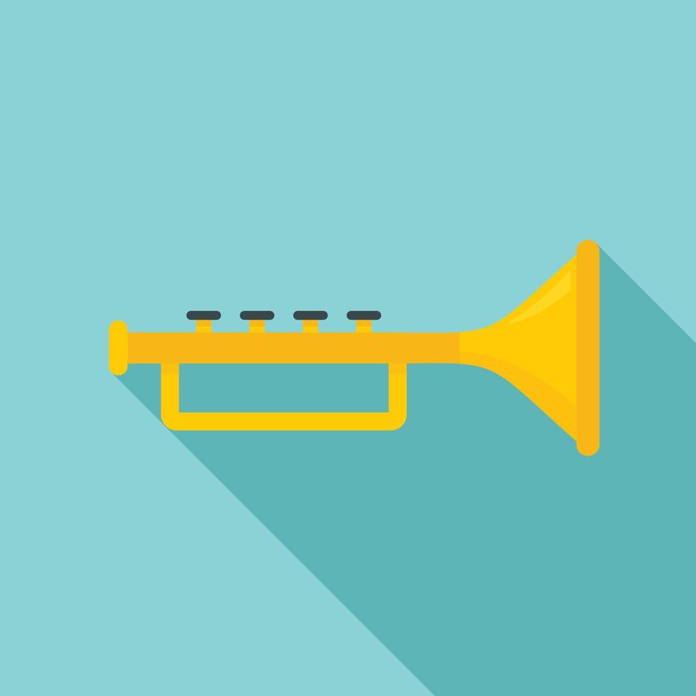 trumpet ikon, platt stil vektor
