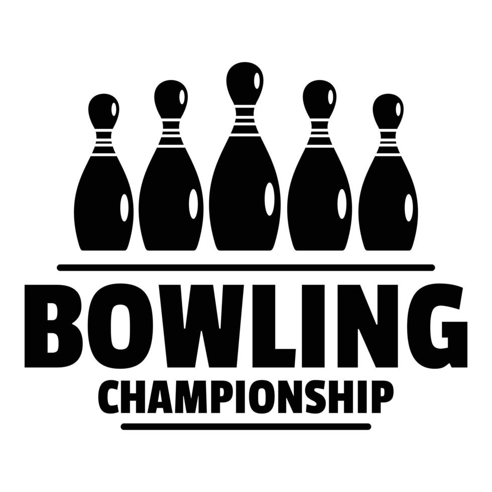 Bowling-Meisterschaftslogo, einfacher Stil vektor