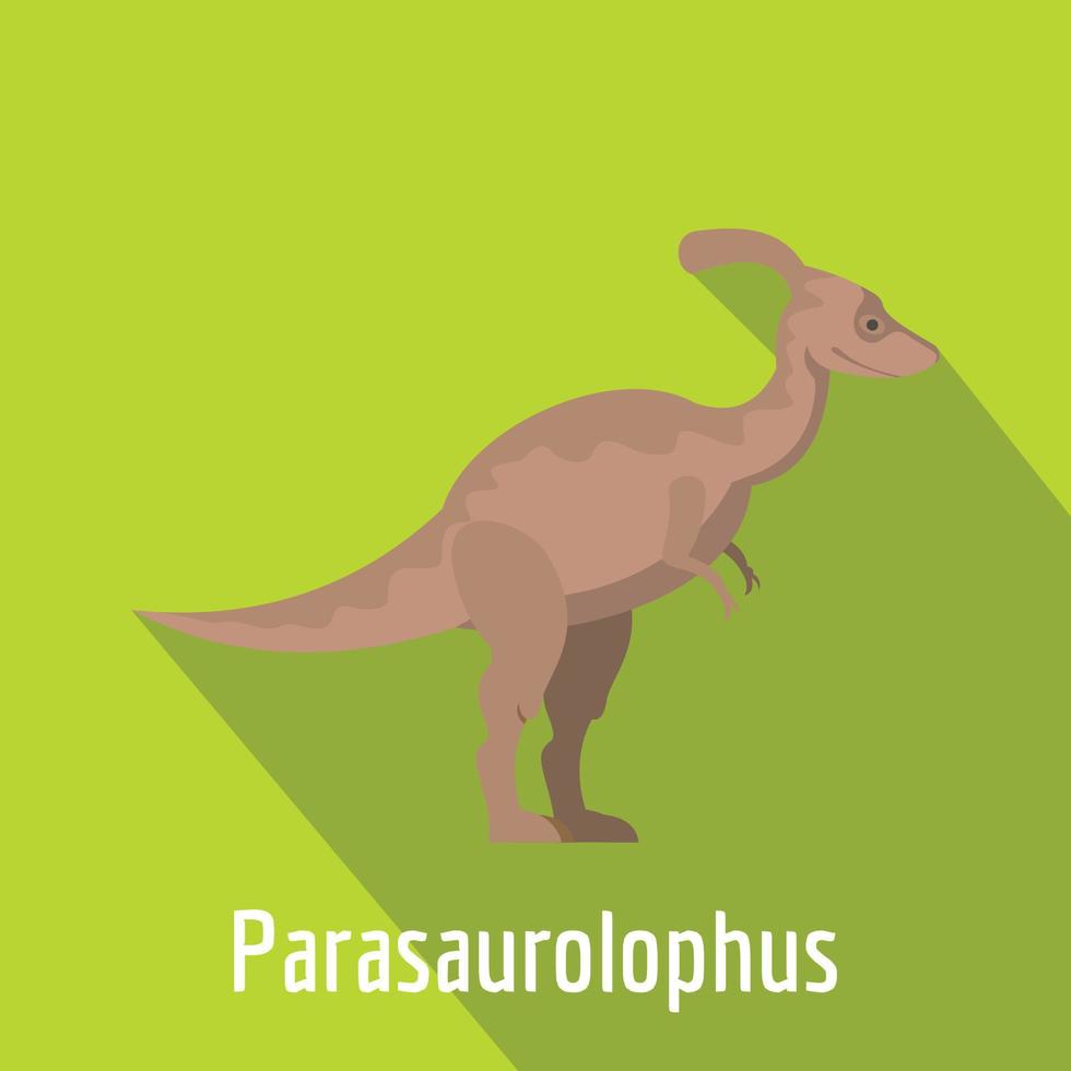 Parasaurolophus-Symbol, flacher Stil. vektor