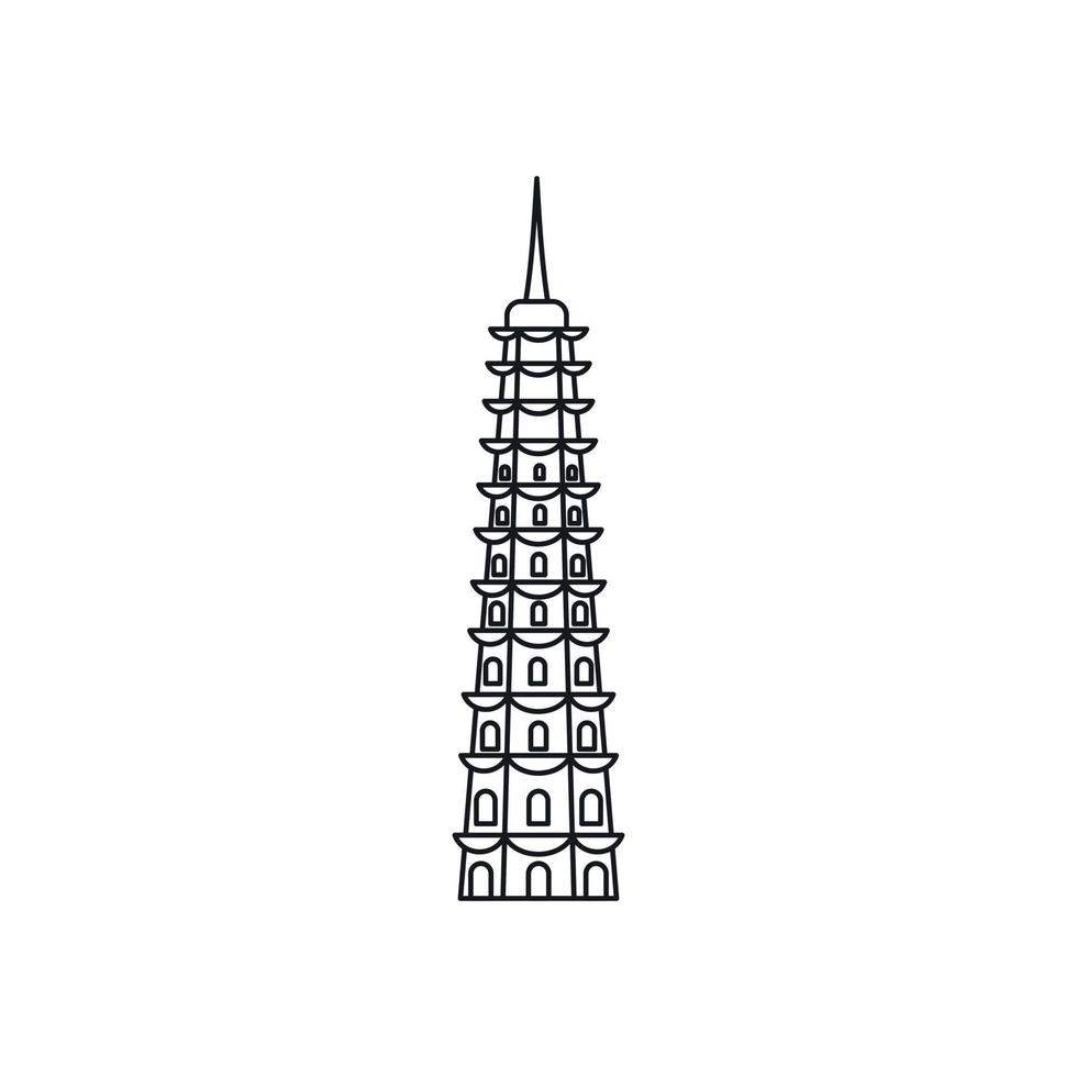 tempel ikon, översikt stil vektor
