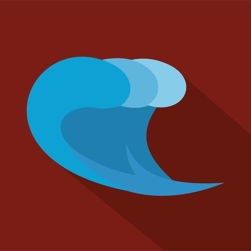 Wave-Surf-Symbol, flacher Stil vektor