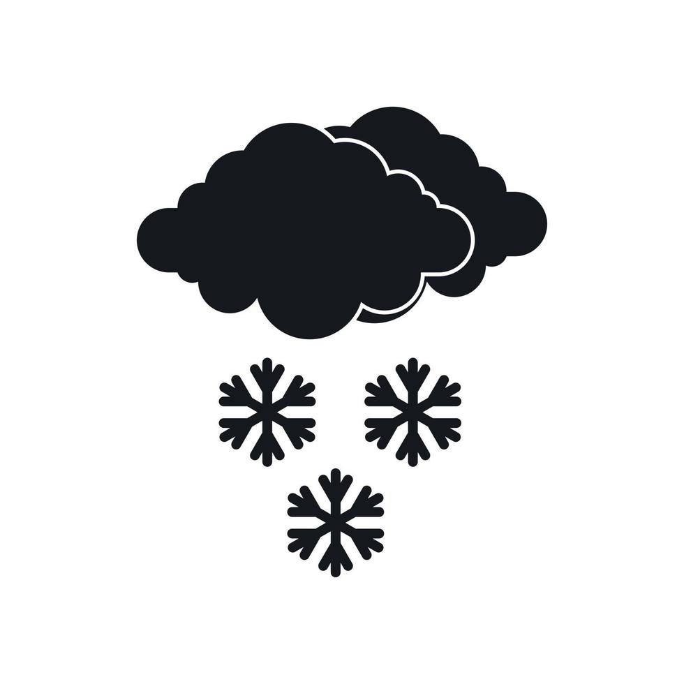 Wolke und Schneeflocken-Symbol, einfachen Stil vektor