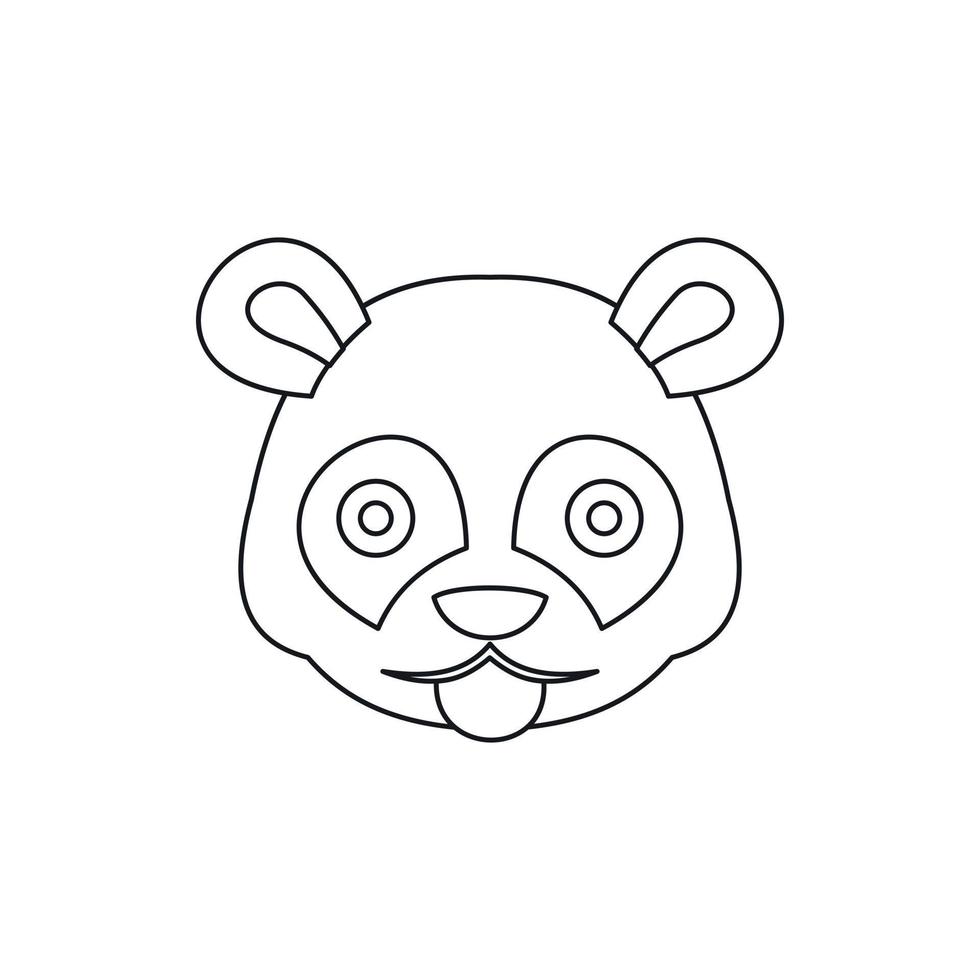 huvud av panda ikon, översikt stil vektor