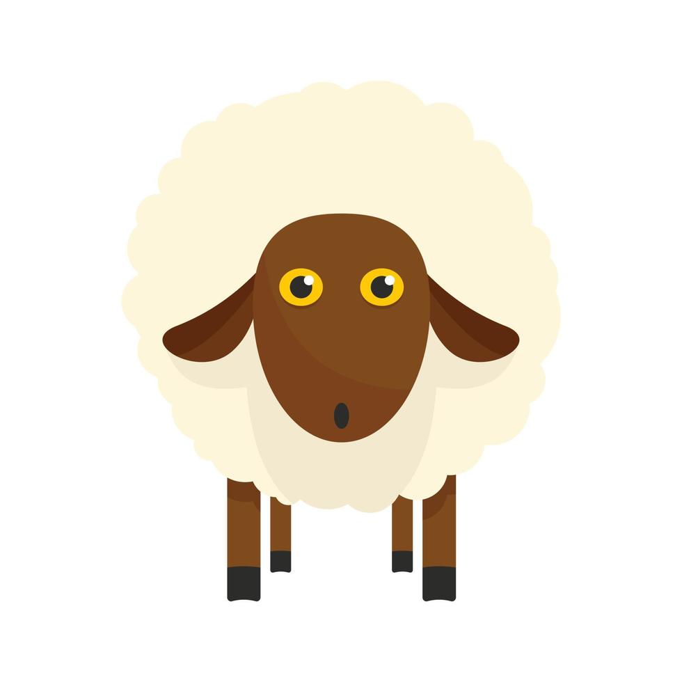 süßes Schaf-Symbol, flacher Stil vektor