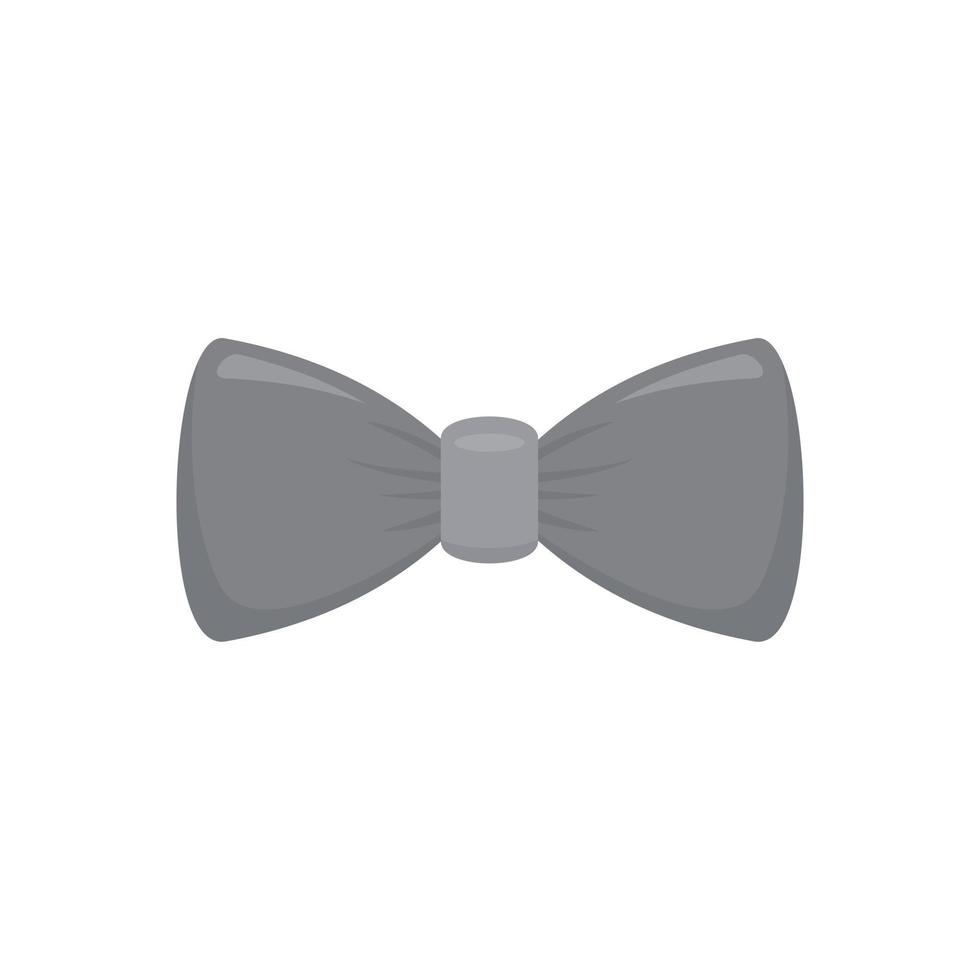 grå rosett slips ikon, platt stil vektor