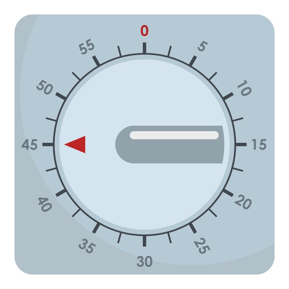 mekanisk timer ikon, platt stil vektor