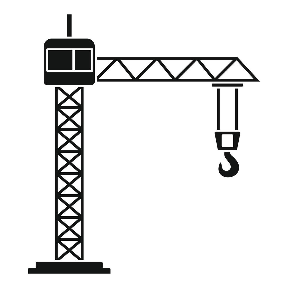 konstruktion kran ikon, enkel stil vektor