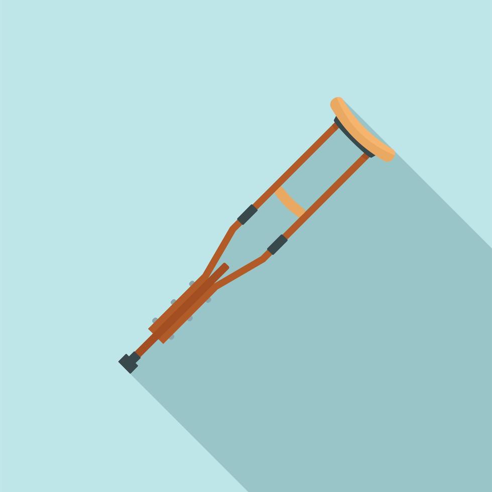 Holzkrücken-Symbol, flacher Stil vektor