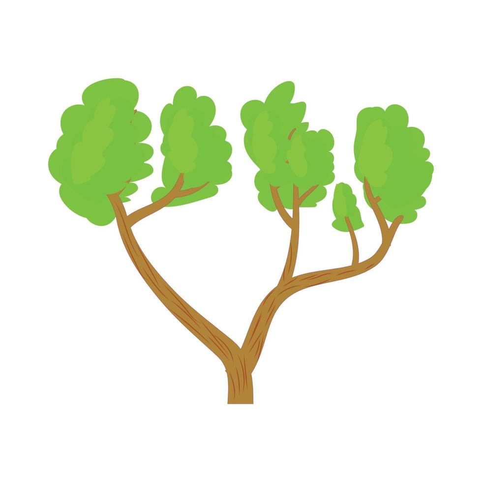 ein Baum mit einem sich ausbreitenden grünen Kronensymbol vektor