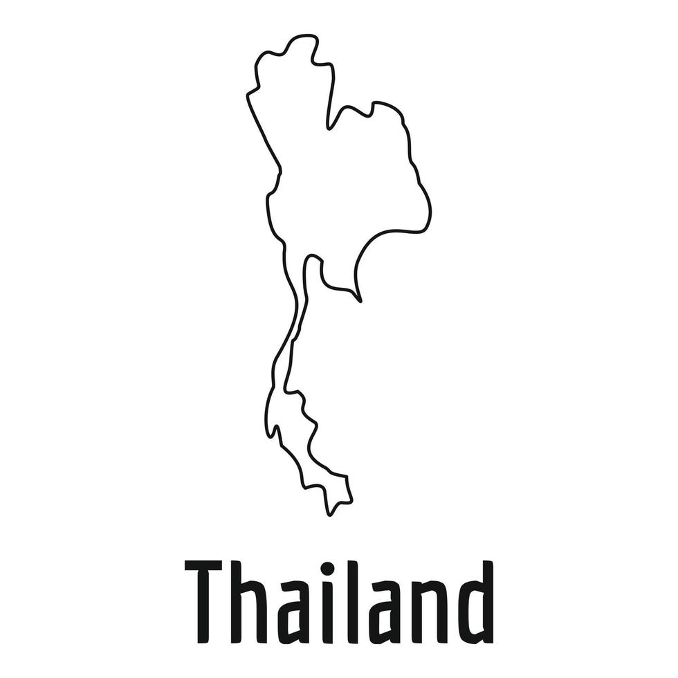 thailand karte dünne linie vektor einfach