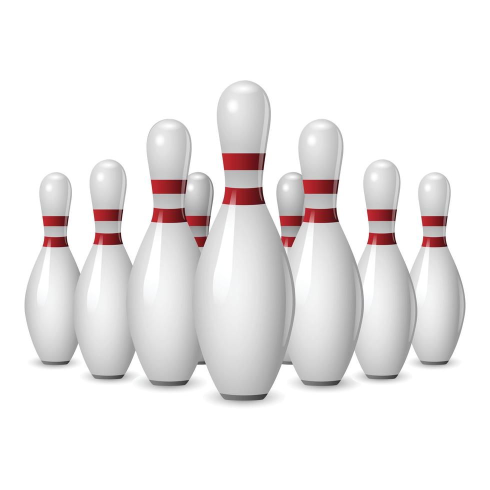 Bowling-Wettbewerbssymbol, realistischer Stil vektor