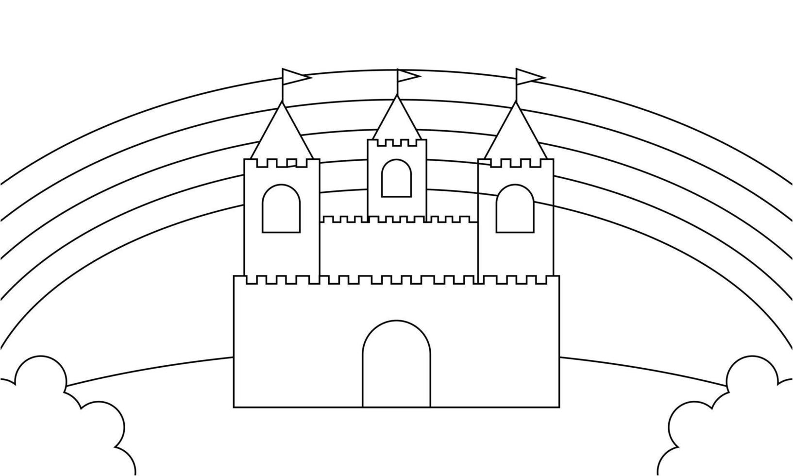 Regenbogen süße Malvorlagen Malbuch. Cartoon-Illustration. vektor