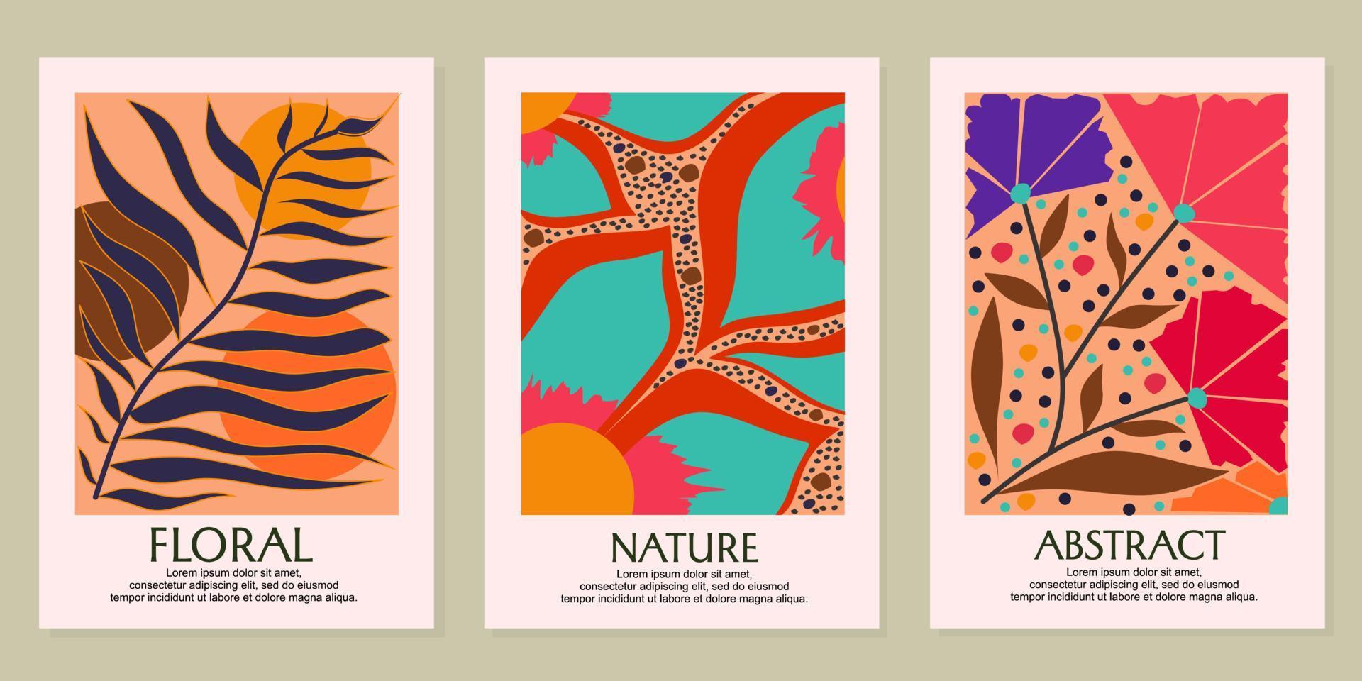layout för katalog omslag, affisch, vägg konst, vägg dekor, baner, plakat, bok.abstrakt botanisk mall design.a4 storlek. vektor