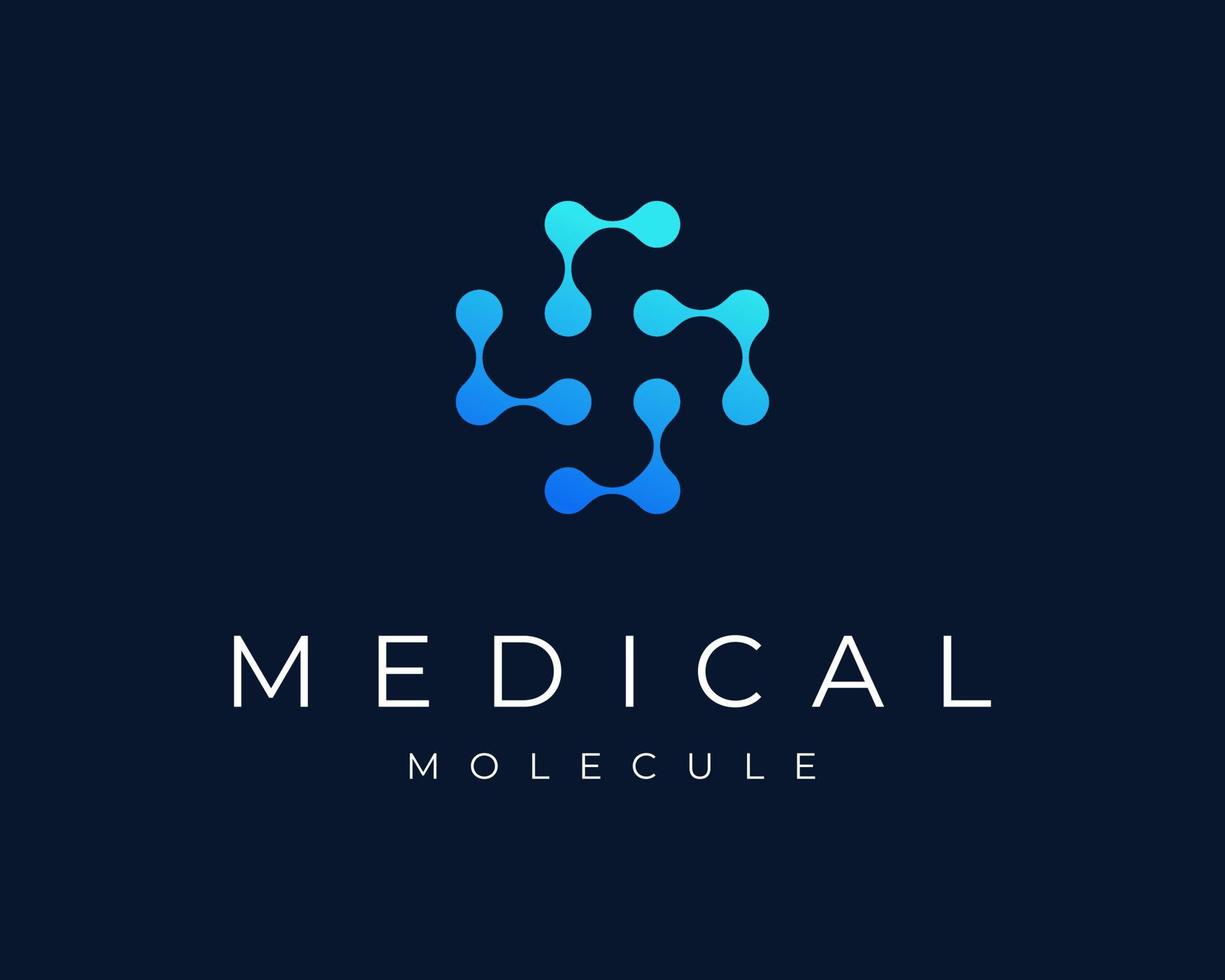 medicinsk korsa hälsa tecken vetenskap molekyl kemi teknologi digital modern vektor logotyp design