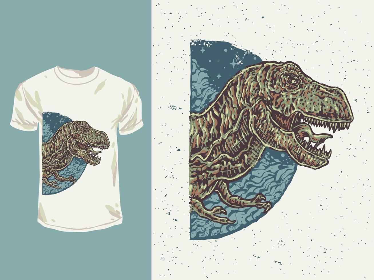 die t-rex raptor dinosaurier gravieren illustration vektor