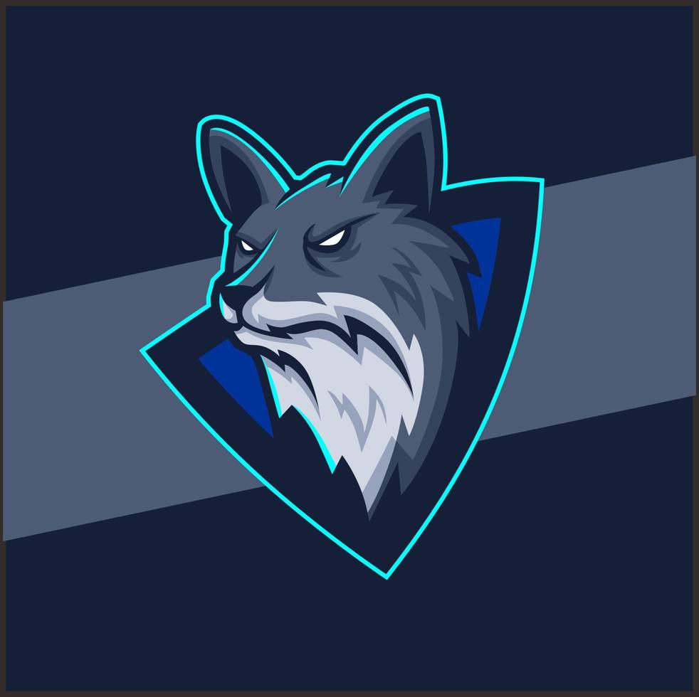 vargar huvud maskot esport logotyp design, Varg karaktär för sport och gaming logotyp vektor