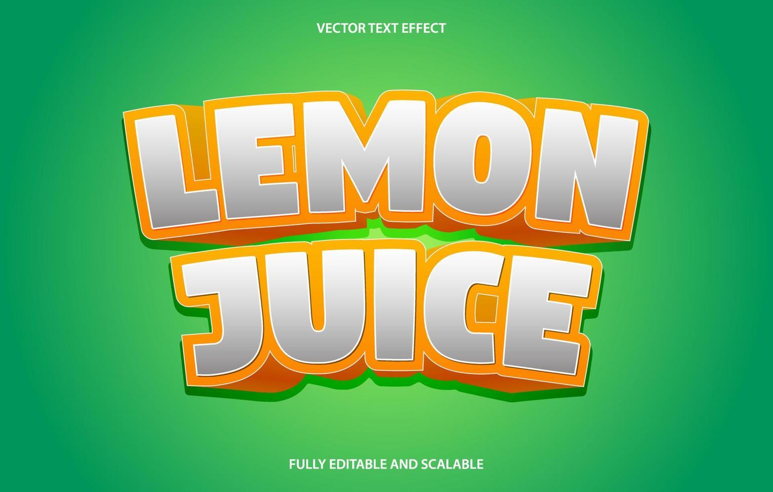 redigerbar 3d text effekt, text effekt stil, citron juice redigerbar text effekt mall vektor