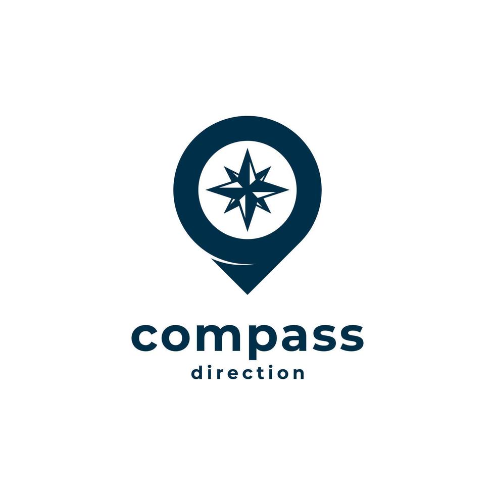 kompass punkt gps logotyp. kompass och stift plats logotyp kombination vektor