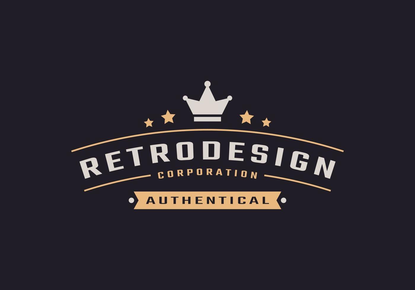 Vintage Retro-Abzeichen und Silhouetten-Logo-Design-Element vektor