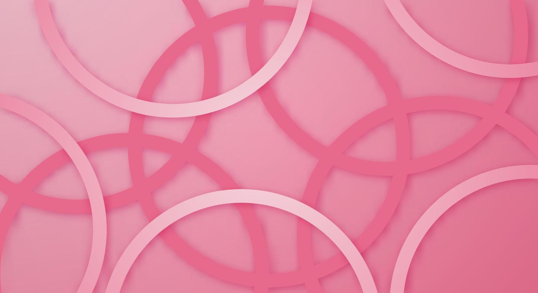 abstrakt 3d geometrisk cirkel Ränder rader papperssår bakgrund med rosa ljus färger realistisk dekoration mönster vektor