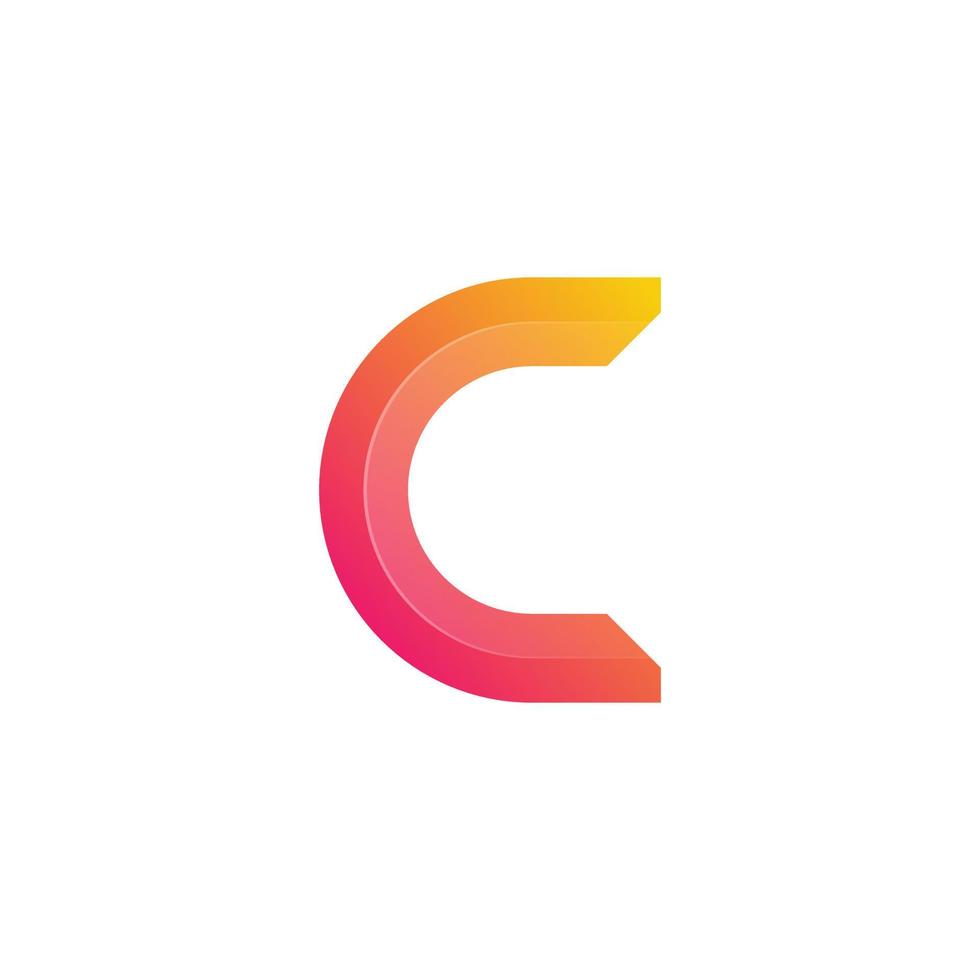 buchstabe c logo gradient bunter stil für firmengeschäft oder persönliches branding vektor