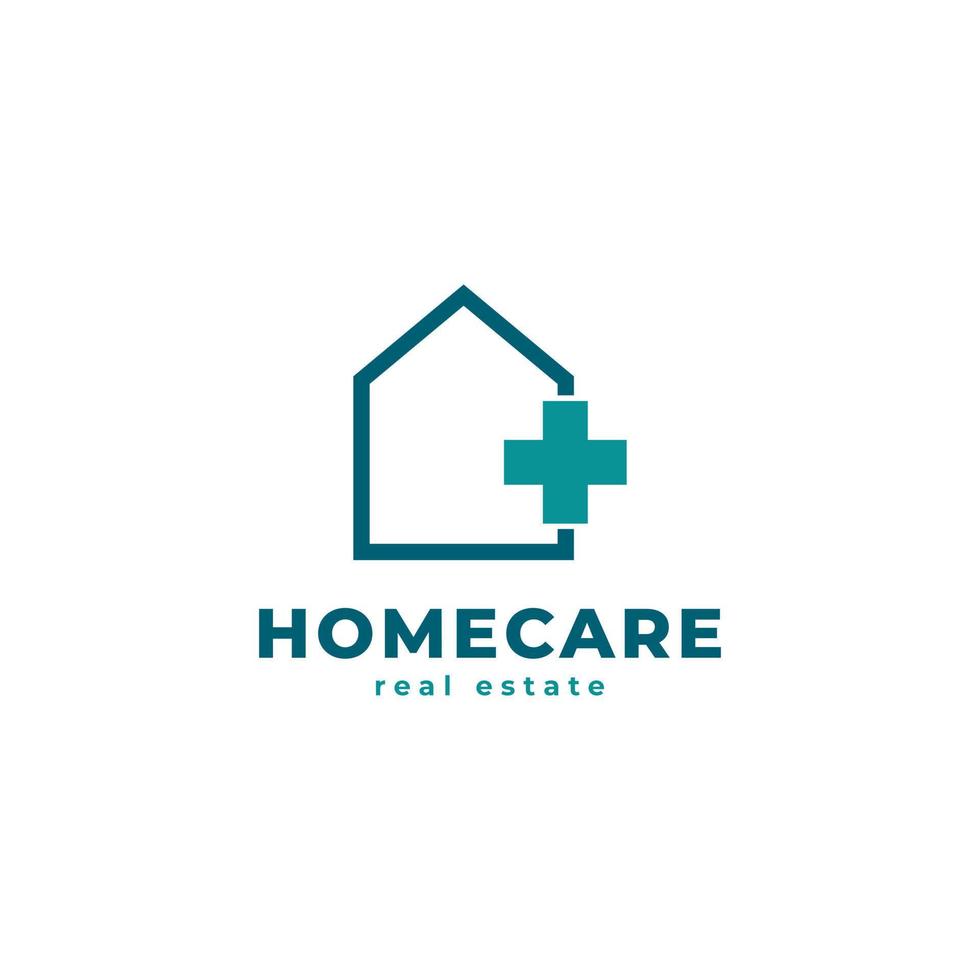 sjukhus logotyp. hus med korsa plus tecken kombination för sjukvård och medicinsk logotyper vektor