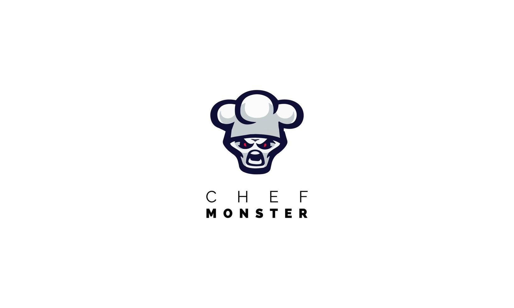 Monsterkoch-Logo-Design-Vorlage vektor