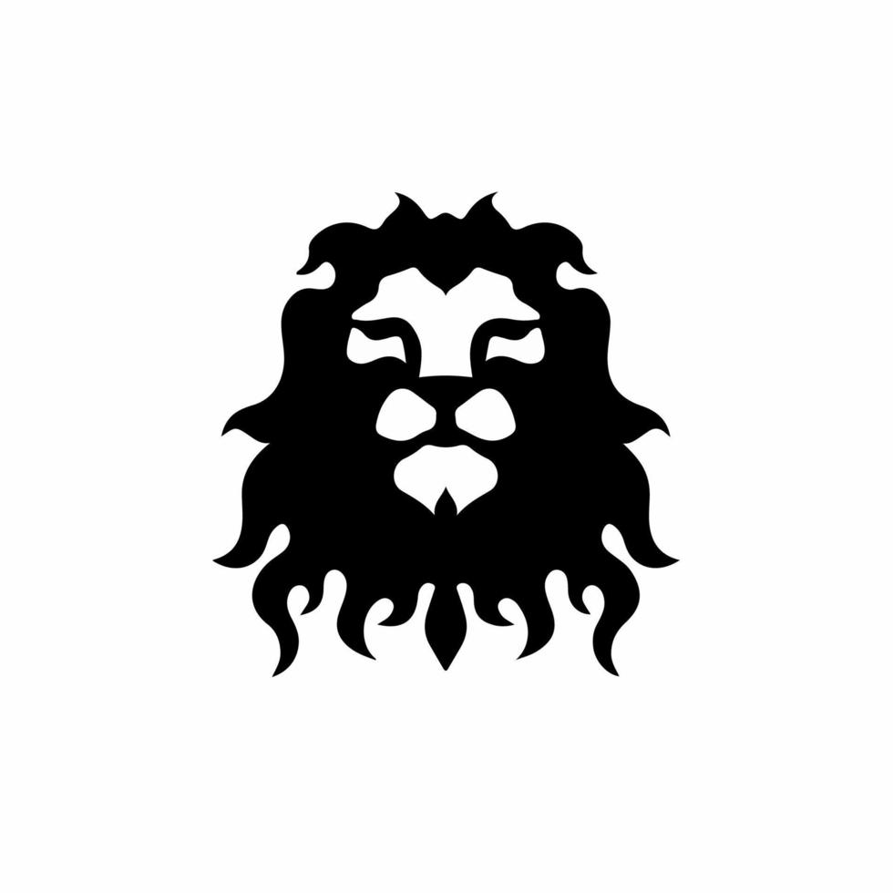 Tribal brennendes Löwenkopf-Logo. Aufkleber Tattoo-Design. Schablonenvektorillustration vektor