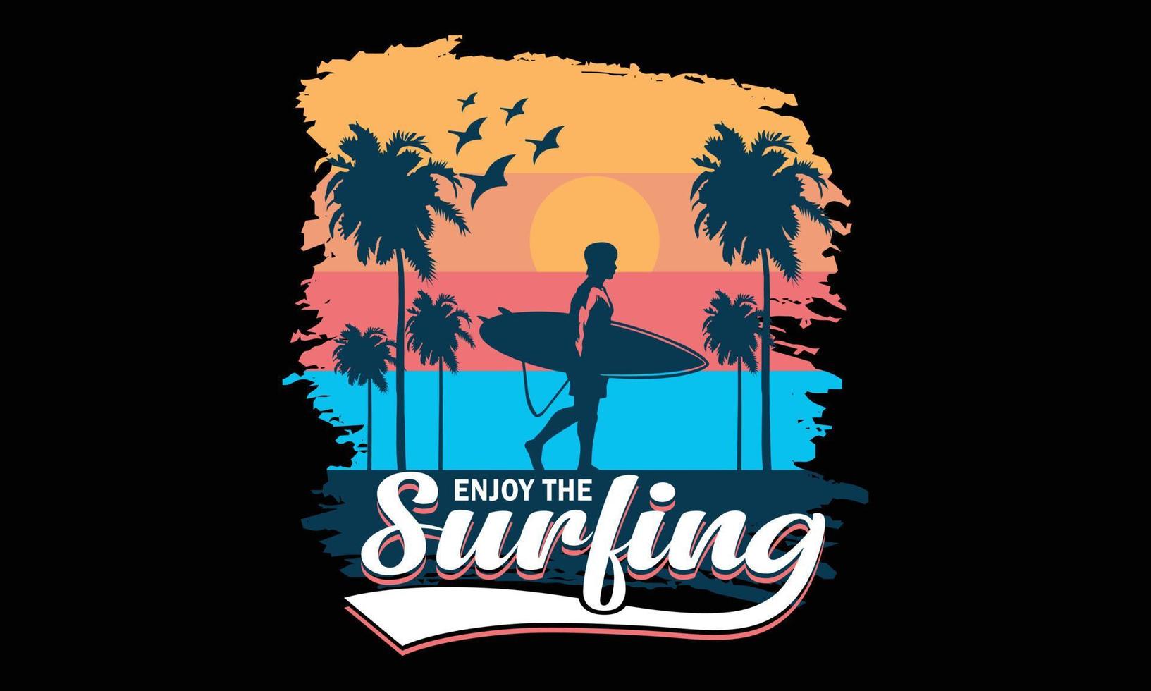 surfing kalifornien typografi vektor illustration och färgrik design. surfing kalifornien typografi vektor t-shirt design