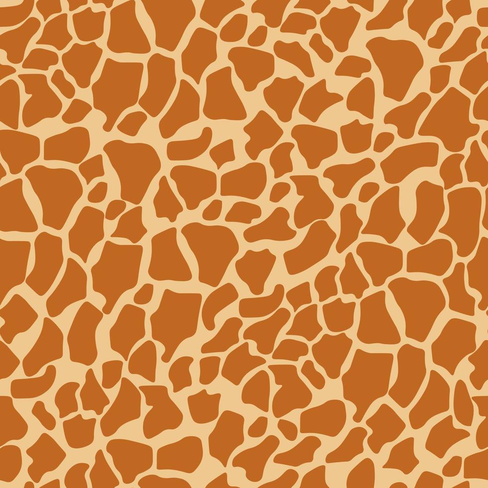 tierhaut giraffe nahtloses muster, verschiedene braune flecken auf gelblichem hintergrund vektor